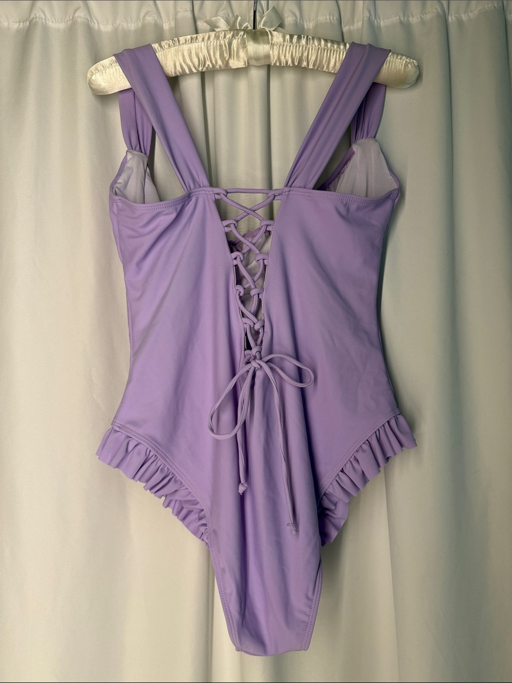 Lavender Ruffled One-Piece Swimsuit - Picture 5 of 8